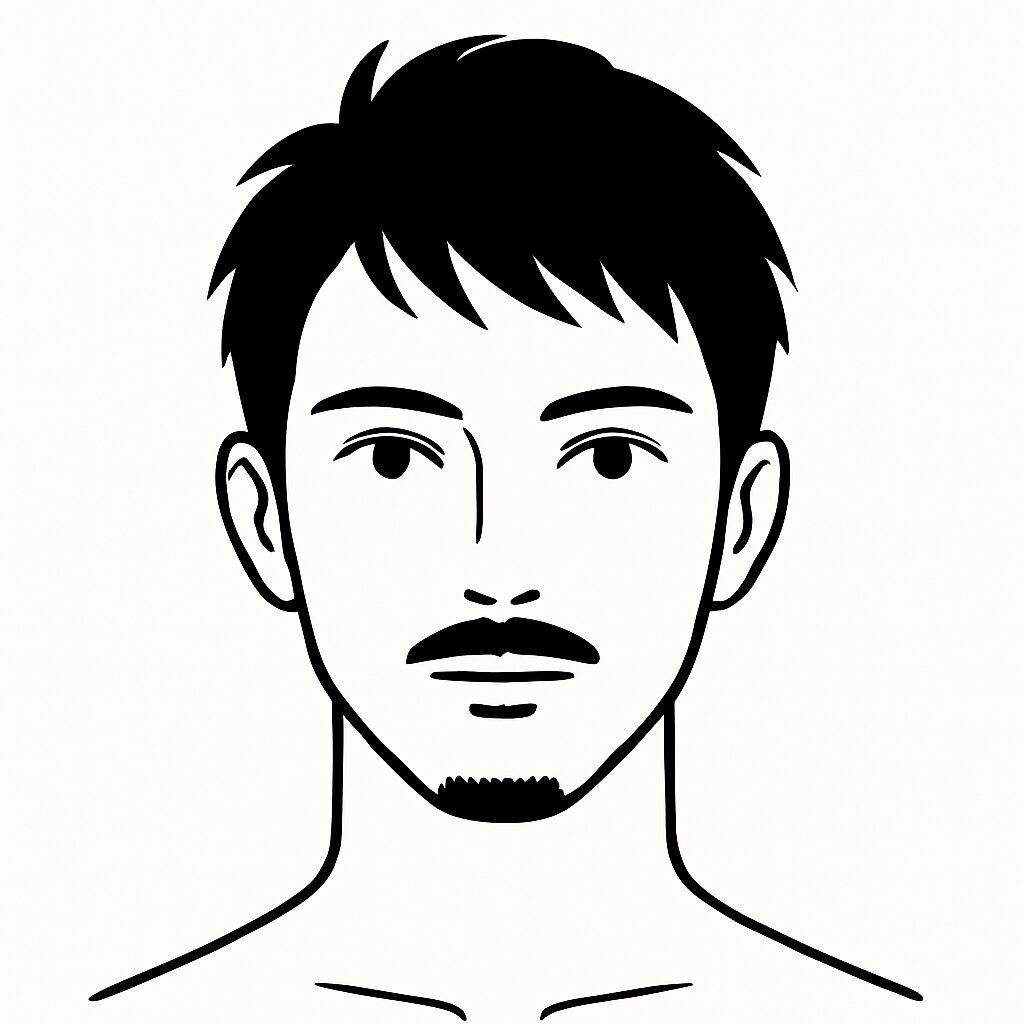 ヒゲ脱毛のデザイン　あごヒゲ+口ヒゲ