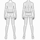 メンズ医療脱毛のコースごとの適用範囲イラスト（全身脱毛）